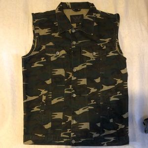 Denim camo vest